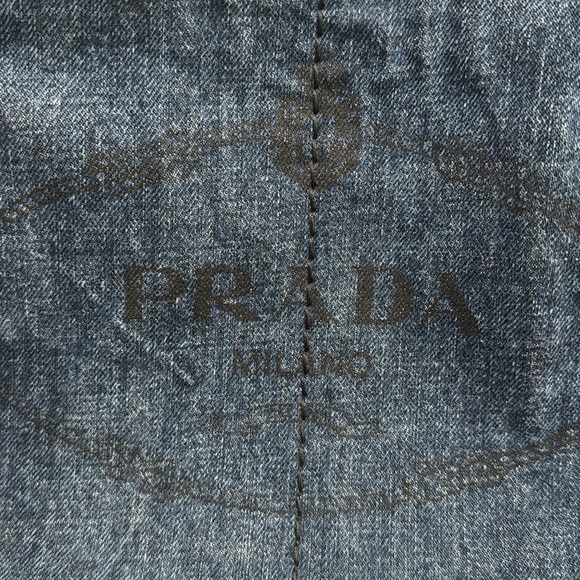 Prada Blue Denim Canapa Tote Bag - Picture 3 of 16